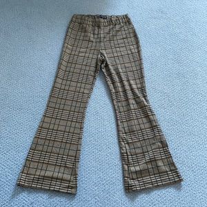 Abercrombie Plaid Comfy Stretchy Flare Pants